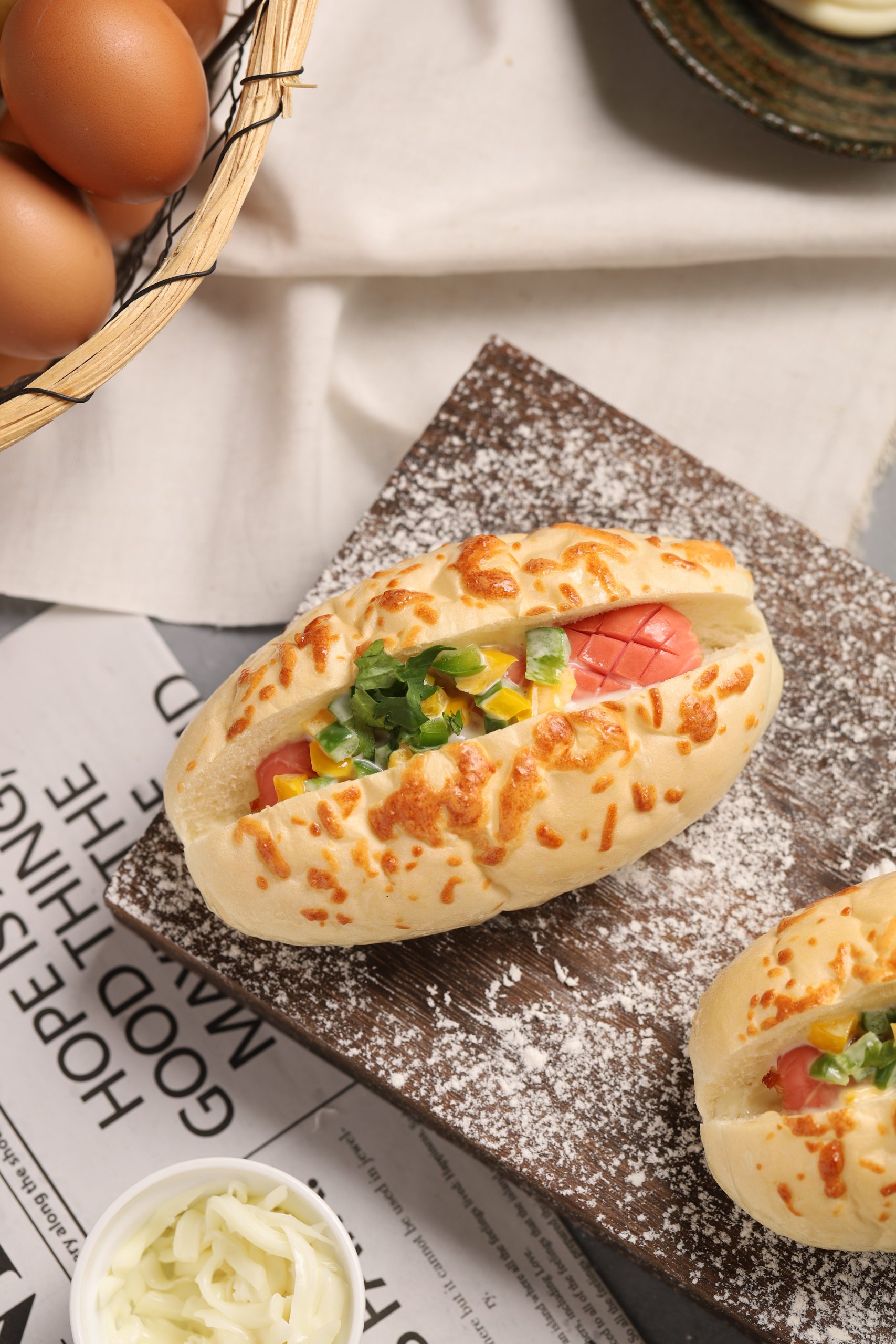 Baked saussage white mozza hodog Capture One Catalog0870 scaled